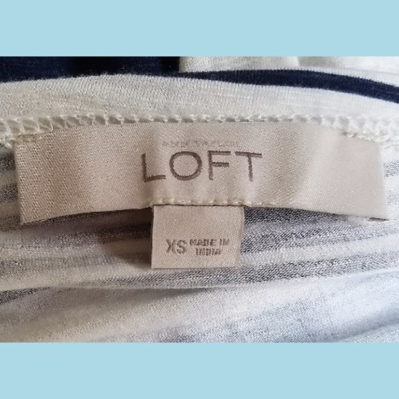 Ann Taylor LOFT Blue White Striped Jersey Dress XS - Picture 4 of 4